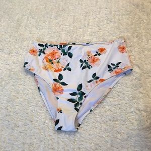 High Waisted Floral Print Bikini Bottoms
